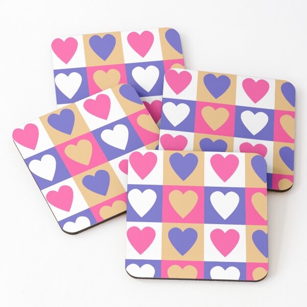 Item preview, Pastel Check Hearts 1 designed and sold by art-by-gui.