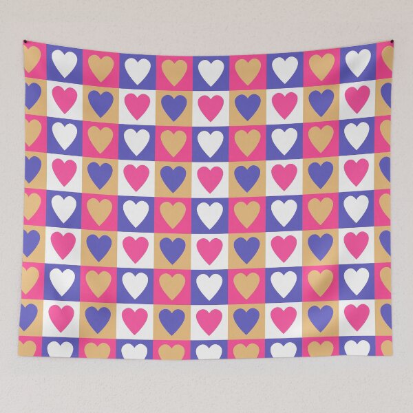Item preview, Pastel Check Hearts 1 designed and sold by art-by-gui.
