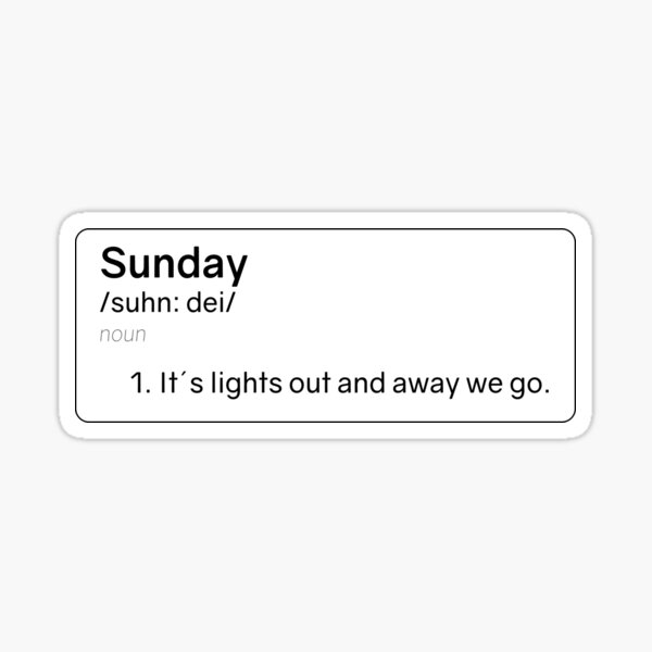 Bedeutung von „Sonntag“ für Formel-1-Fans Sticker