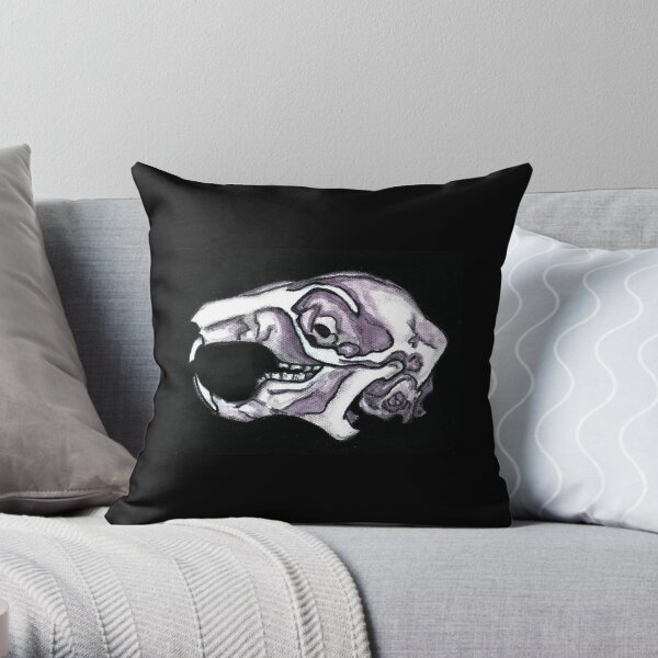 Squirrel Skull Throw Pillow