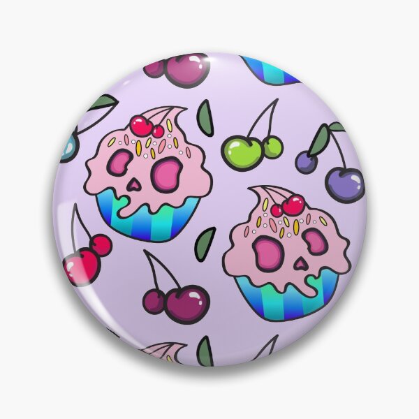 Item preview, GHOULISH CHERRY PINK CUPCAKE PATTERN designed and sold by Ruby Mendiola.