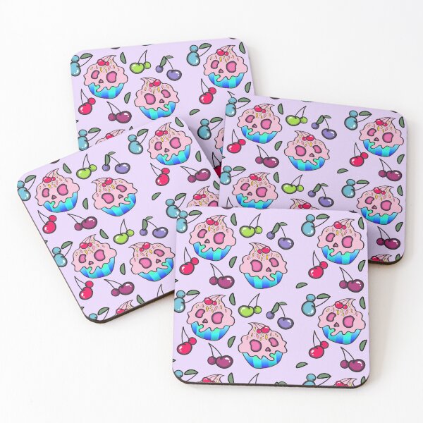 Item preview, GHOULISH CHERRY PINK CUPCAKE PATTERN designed and sold by Ruby Mendiola.
