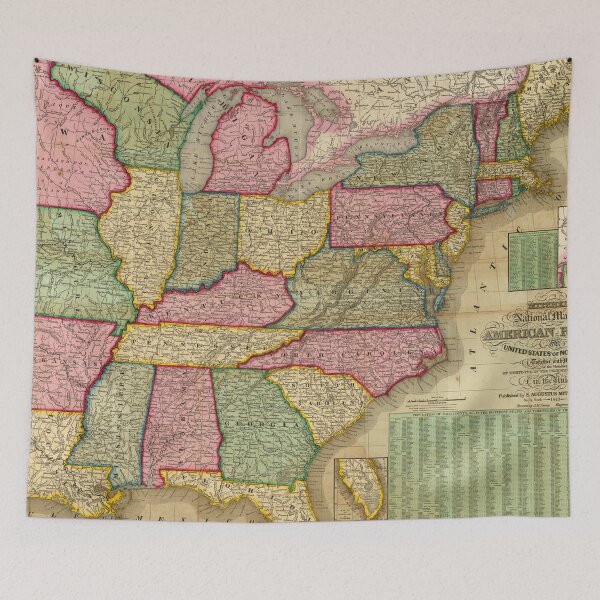 Item preview, Antique Map of the United States- 1843 designed and sold by ganje.