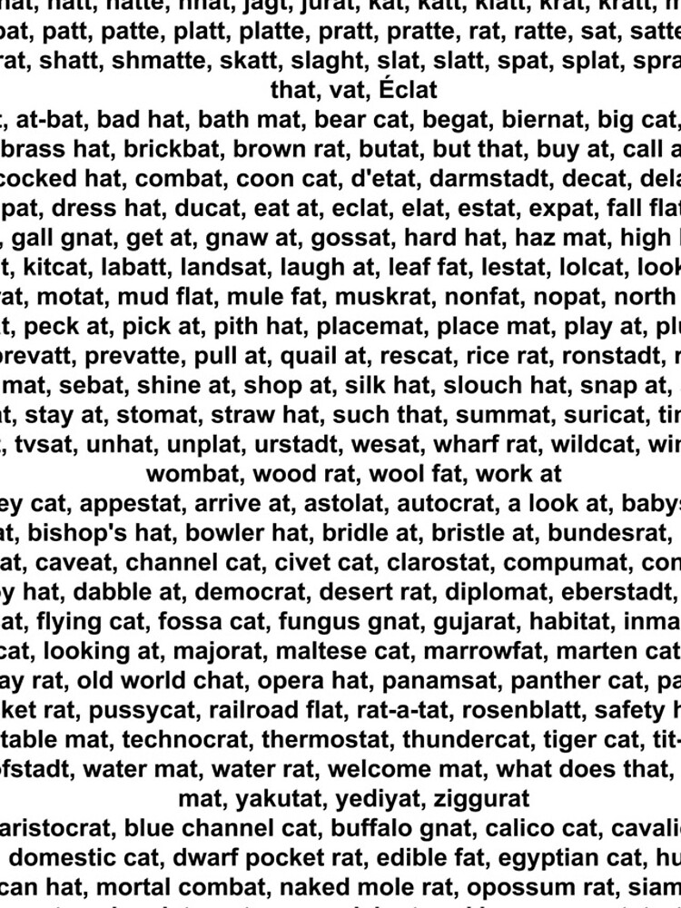 "Words That Rhyme With Bat" iPhone Case & Cover by un-oiseau | Redbubble