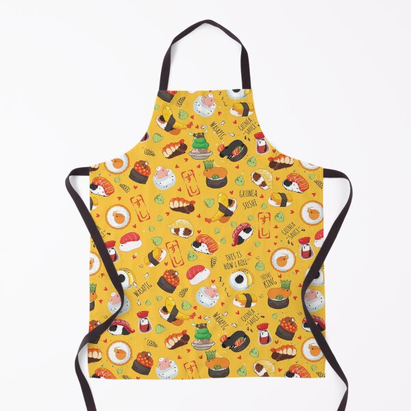 Item preview, Japanese Guinea Pig Sushi - Yellow Background designed and sold by Lulupainting.