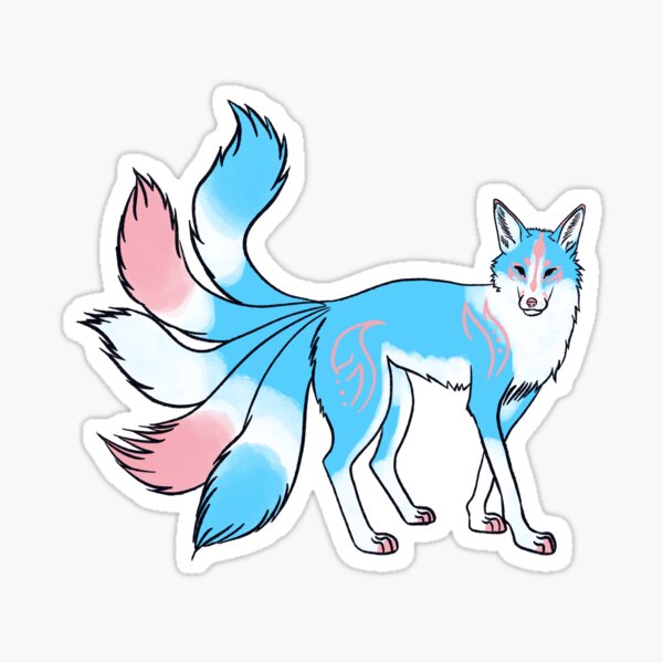 Trans Pride Kitsune Fox Sticker