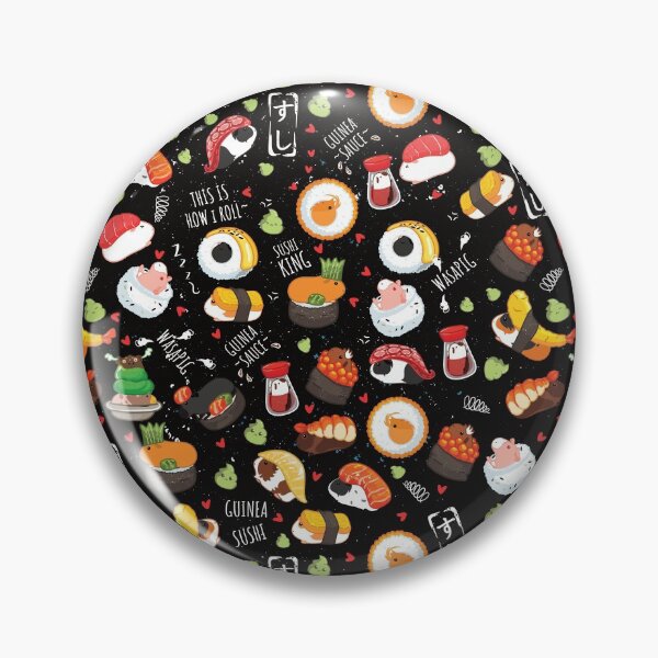 Item preview, Japanese Guinea Pig Sushi - Black Background designed and sold by Lulupainting.