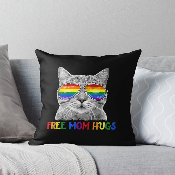 Item preview, Free Mom Hugs Purride Proud Ally Cat Rainbow Flag designed and sold by violetacain70.
