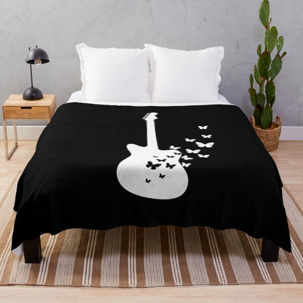 Item preview, Offset Style Electric Guitar Silhouette Turning Into Butterflies designed and sold by nightsworthy.