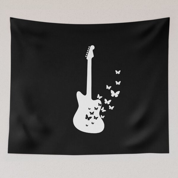 Item preview, Offset Style Electric Guitar Silhouette Turning Into Butterflies designed and sold by nightsworthy.