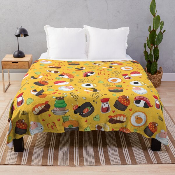 Item preview, Japanese Guinea Pig Sushi - Yellow Background designed and sold by Lulupainting.