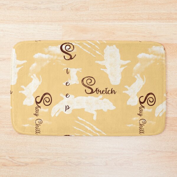 Item preview, Stretch, Sleep, Stay Chill Cute Sleeping Dogs on Cloud Nine - Chalkboard Style x Cloudy Sky Pumpkin Orange - Sleeping is My Favorite Pastime - Seamless Repeating Pattern designed and sold by sthNnth.