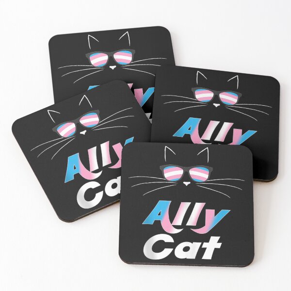 Item preview, Proud Trans Ally Cat Gay Pride Transgender Flag designed and sold by violetacain70.