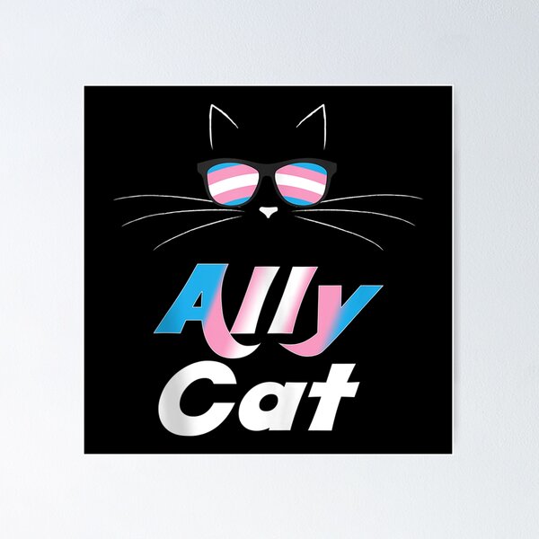 Item preview, Proud Trans Ally Cat Gay Pride Transgender Flag designed and sold by violetacain70.