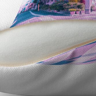 Alternate view of Anime in Real Life Vaporwave Summer Day in Tokyo Residential area Floor Pillow