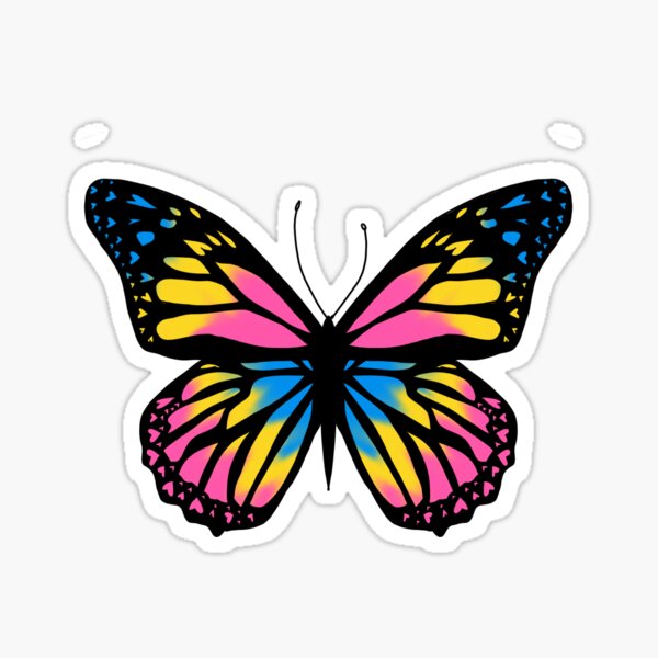 Pansexual Butterfly Sticker For Sale By Leilanidrawss Redbubble 