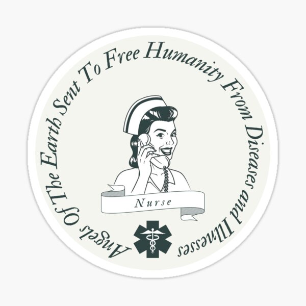 Classic Style Nurse Sticker Design Green Beige Sticker And Art