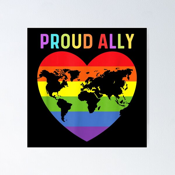 Item preview, Proud LGBT Ally Rainbow Heart World Gay Pride designed and sold by violetacain70.