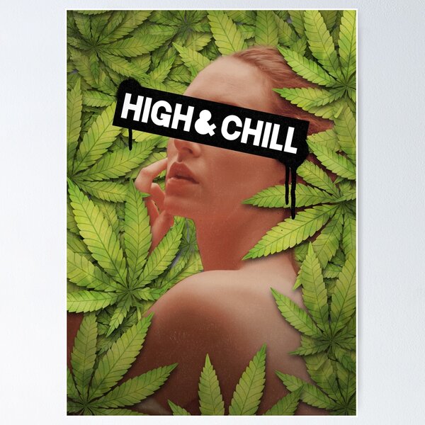 Artikelvorschau, weed high und chill kunstwerk entworfen und verkauft von cat poe.