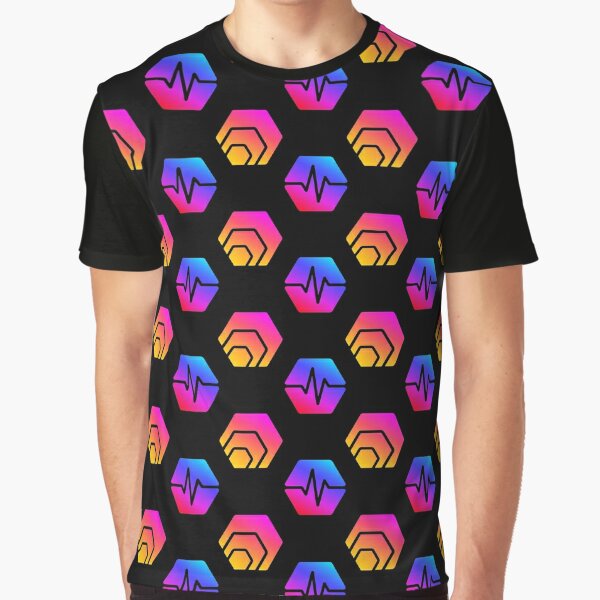 Pulse Chain and Hex Crypto Logo Pattern Graphic T-Shirt