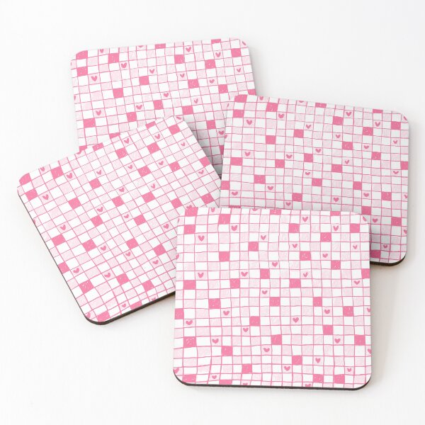 Item preview, Pink white kawaii checks pattern designed and sold by MyYellowBird.