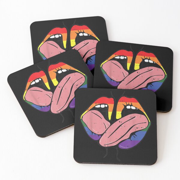 Item preview, Kissing Lips Gay Pride Sexy Lick Rainbow Flag designed and sold by violetacain70.