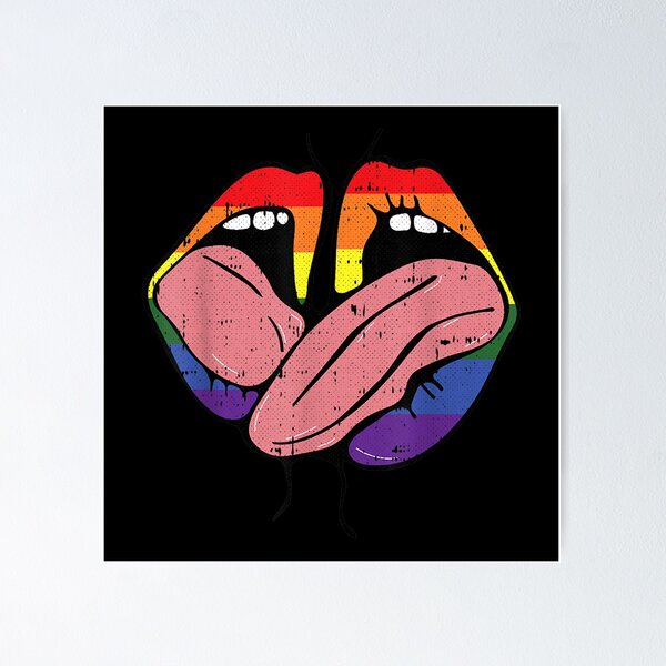 Item preview, Kissing Lips Gay Pride Sexy Lick Rainbow Flag designed and sold by violetacain70.
