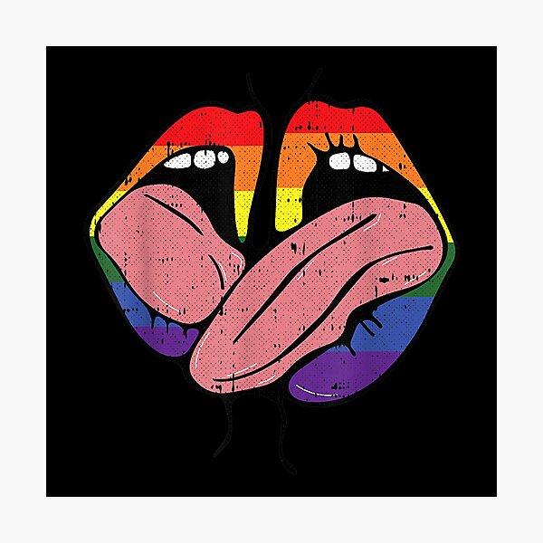 Item preview, Kissing Lips Gay Pride Sexy Lick Rainbow Flag designed and sold by violetacain70.