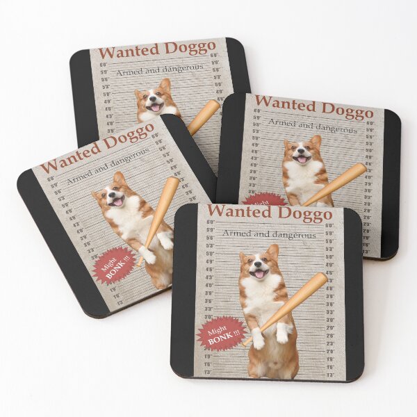 Item preview, Funny Dogs Stickers: Wanted Doggo....Beware might BONK! designed and sold by Memiefy.
