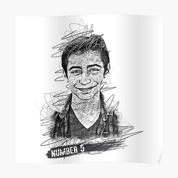 Aidan Gallagher Boceto abstracto artístico, Aidan Gallagher, Número 5 Póster