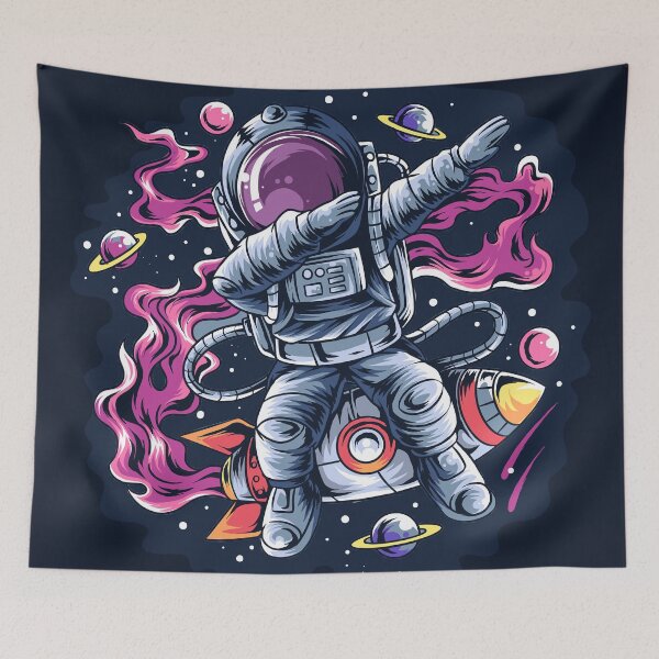 Item preview, Astronaut Dabbing Style Space Rocket with Stars Planets designed and sold by Peekonet.