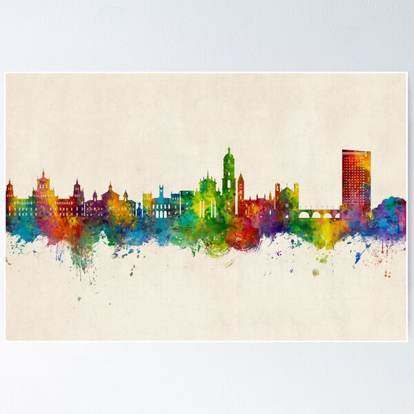 Item preview, Valladolid Spain Skyline designed and sold by ArtPrints.