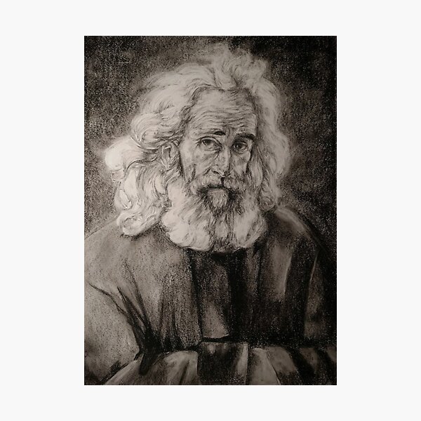 Item preview, Old Man Mastercopy Charcoal Drawing designed and sold by sternauticals.
