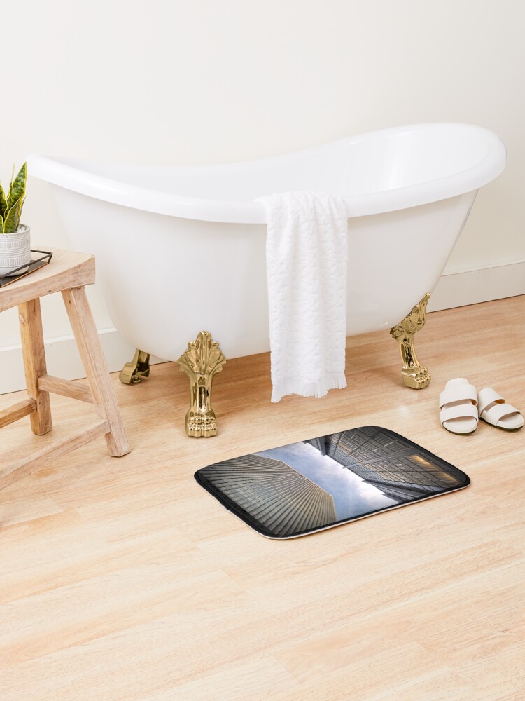 Thumbnail 2 of 6, Bath Mat, parallel skyline designed and sold by squidcode.