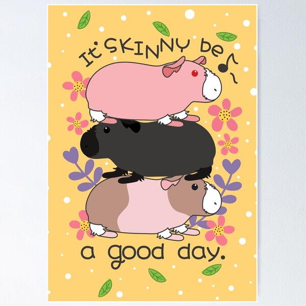 Artikelvorschau, It'Skinny be a good day-Skinny Pig-Yellow Background entworfen und verkauft von Lulupainting.