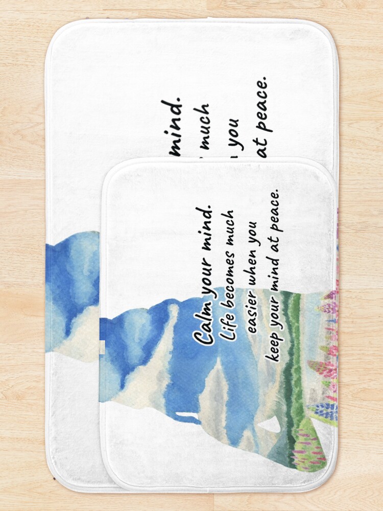 Thumbnail 5 of 6, Bath Mat, Calm your mind designed and sold by YuNikDraw.