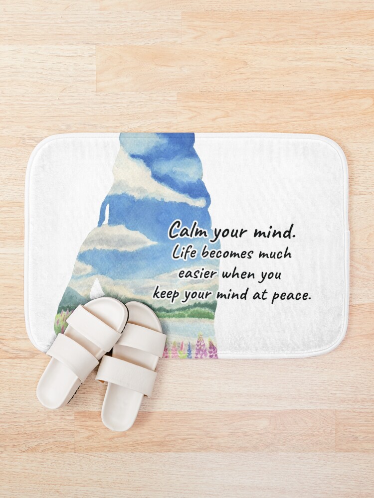 Thumbnail 1 of 6, Bath Mat, Calm your mind designed and sold by YuNikDraw.