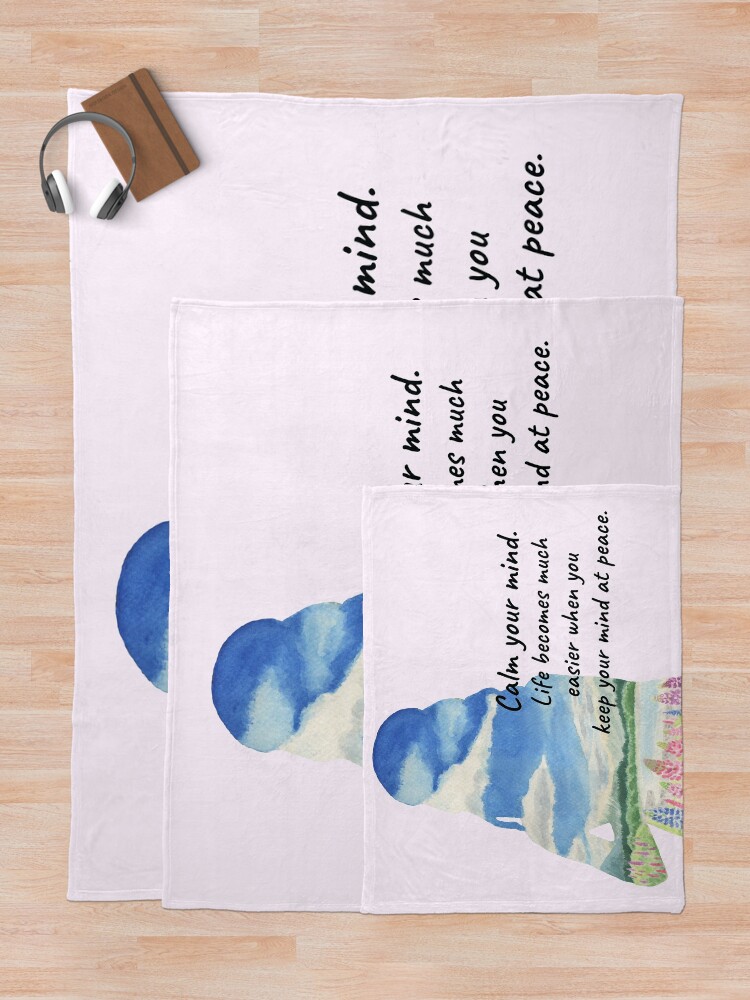 Thumbnail 5 of 6, Throw Blanket, Calm your mind designed and sold by YuNikDraw.