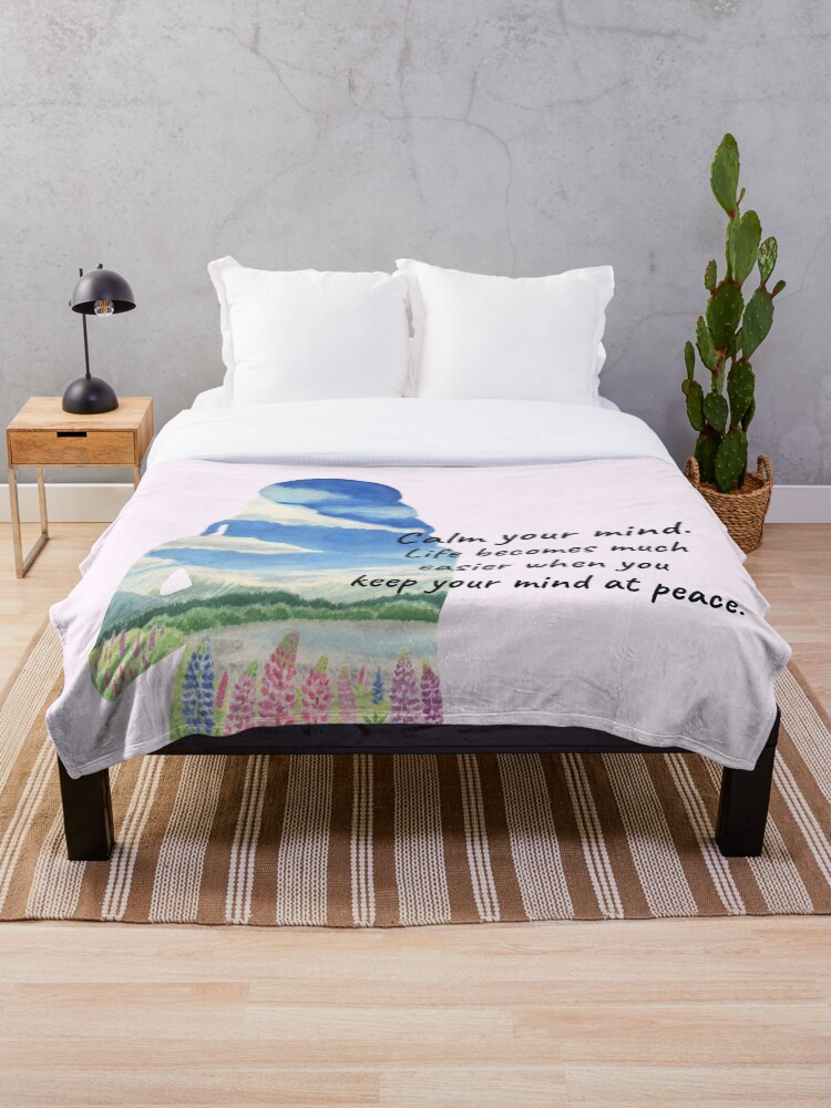 Thumbnail 1 of 6, Throw Blanket, Calm your mind designed and sold by YuNikDraw.