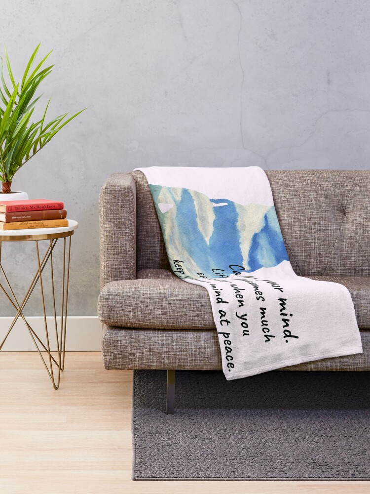 Thumbnail 2 of 6, Throw Blanket, Calm your mind designed and sold by YuNikDraw.