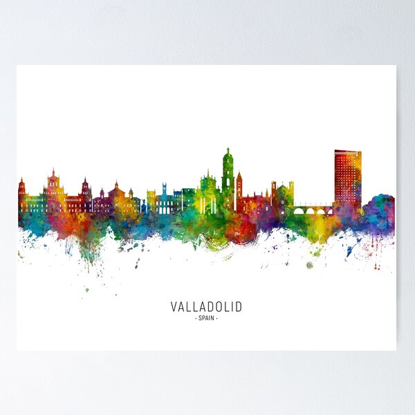Item preview, Valladolid Spain Skyline designed and sold by ArtPrints.