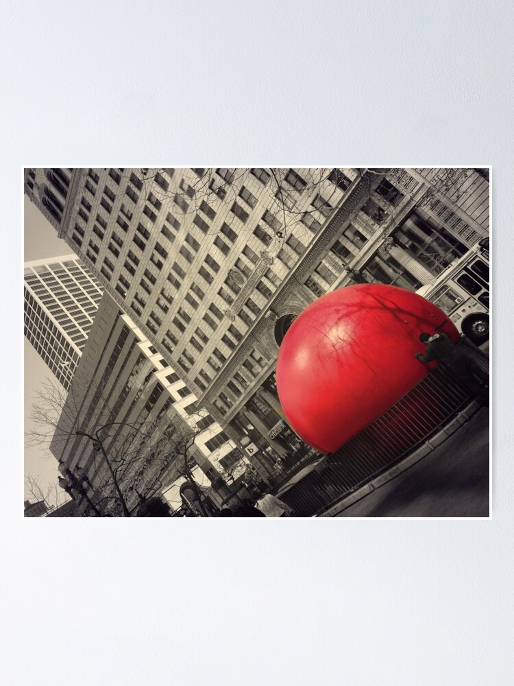 Thumbnail 1 of 3, Poster, red ball designed and sold by squidcode.