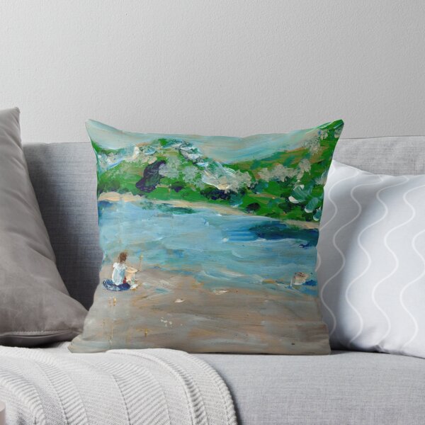 Item preview, "Woman Seated On an Inner Tube, Observing a River" designed and sold by Gelarie Johnson.