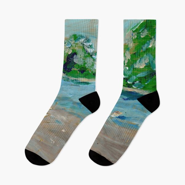 Item preview, "Woman Seated On an Inner Tube, Observing a River" designed and sold by Gelarie Johnson.