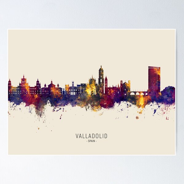 Item preview, Valladolid Spain Skyline designed and sold by ArtPrints.