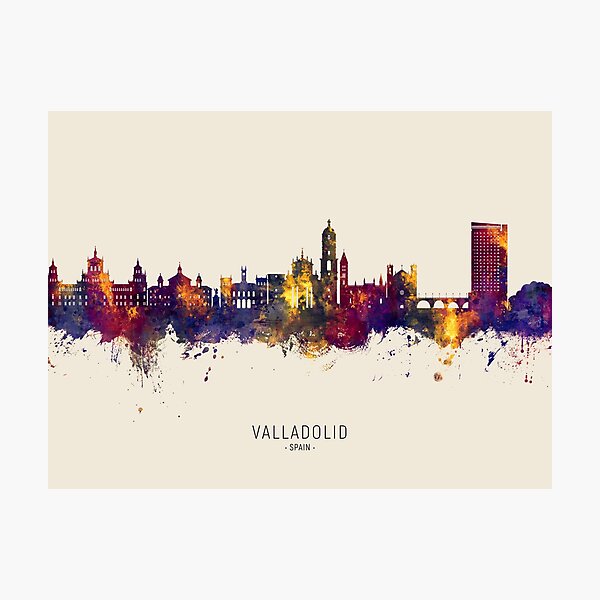 Item preview, Valladolid Spain Skyline designed and sold by ArtPrints.