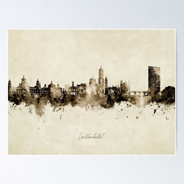 Item preview, Valladolid Spain Skyline designed and sold by ArtPrints.