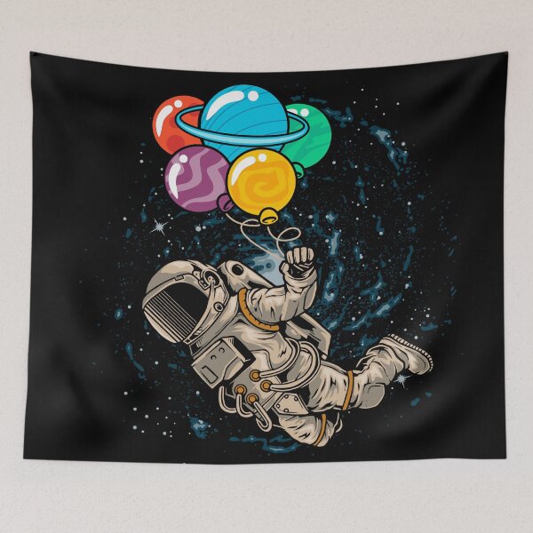 Item preview, Astronaut Floating in Space Using Planet Balloon designed and sold by Peekonet.