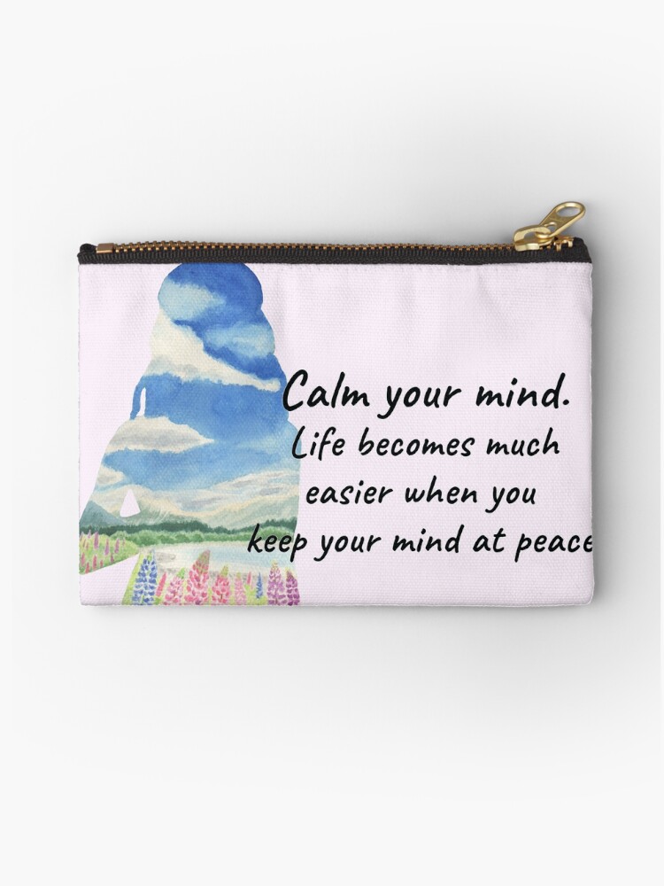 Thumbnail 1 of 4, Zipper Pouch, Calm your mind designed and sold by YuNikDraw.