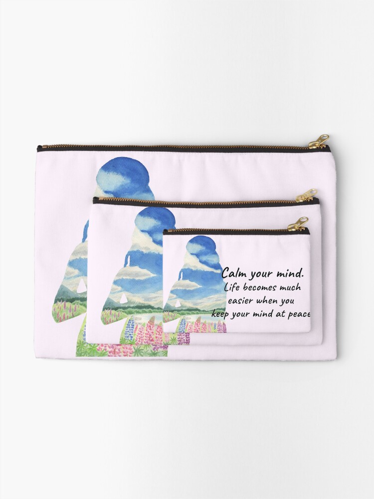Thumbnail 2 of 4, Zipper Pouch, Calm your mind designed and sold by YuNikDraw.